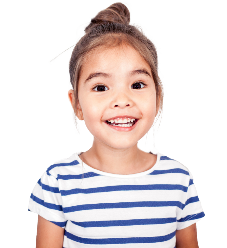 A Little Girl In A Striped Shirt